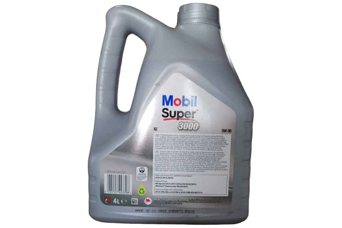 Моторное масло Mobil Super 3000 XE 5W-30, 4 л 151189 153018