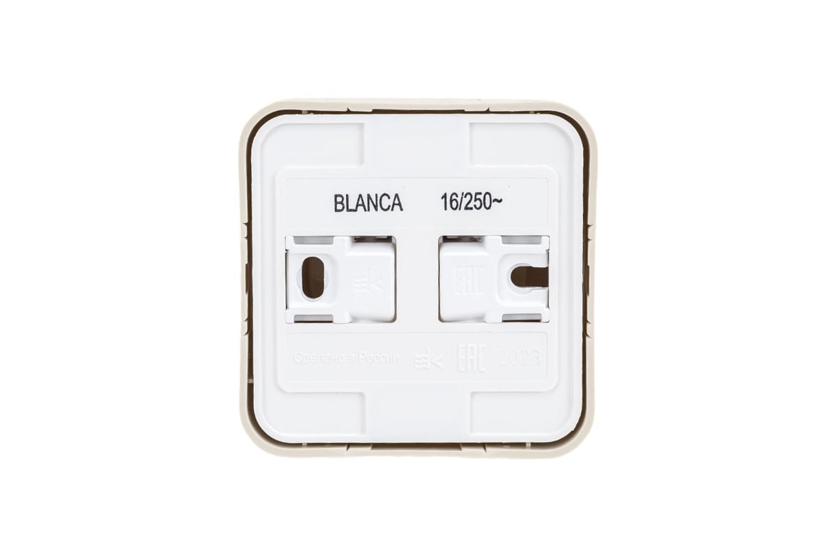 1-местная розетка Systeme Electric открытой проводки Blanca 16А IP20 250В без заземления бежевая BLNRA000117