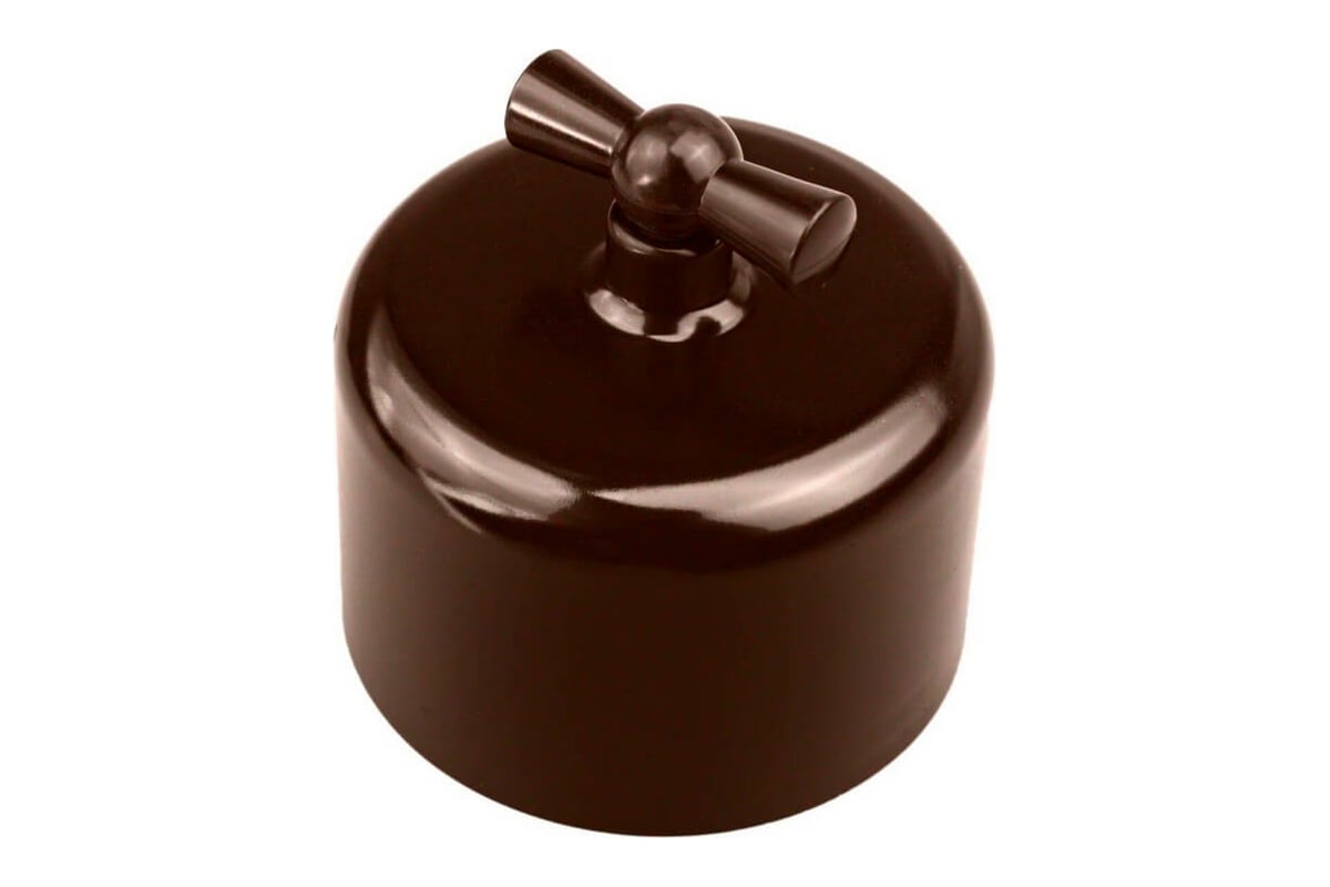 1-клавишный выключатель Bironi rf, пластик, коричневый R1-210-22