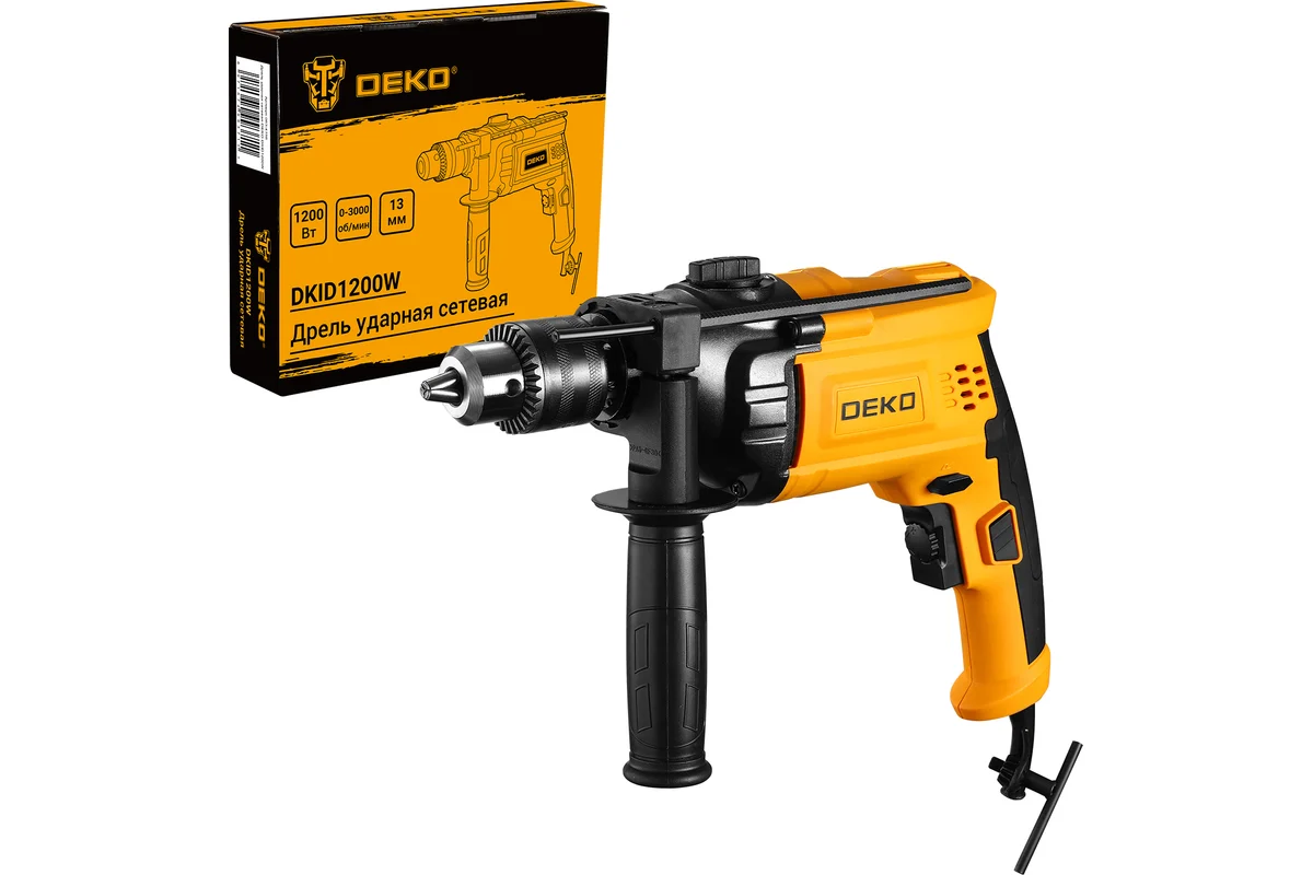 Ударная сетевая дрель DEKO DKID1200W 063-4156