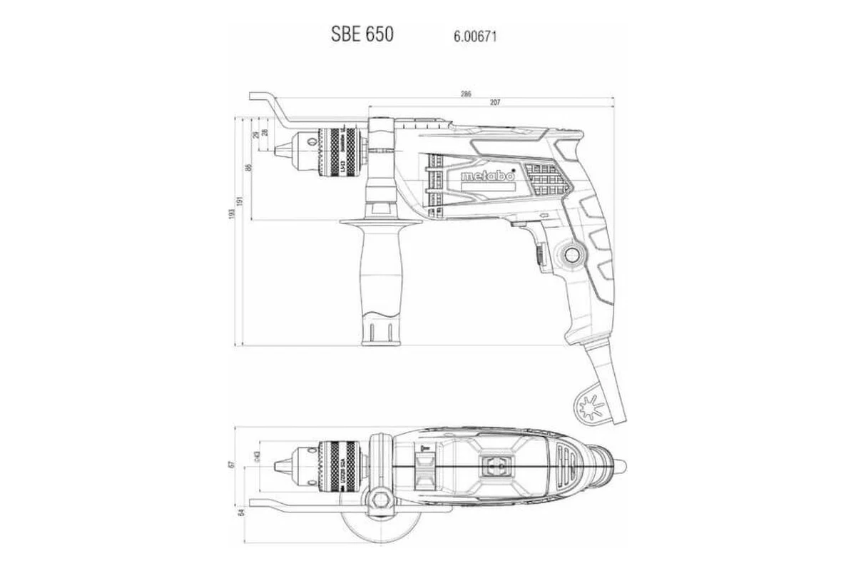 Ударная дрель Metabo SBE 650 600742850