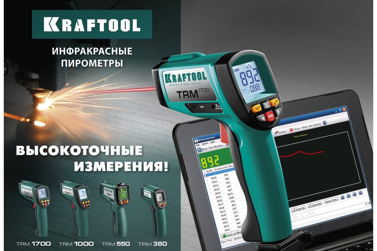 Инфракрасный пирометр KRAFTOOL TRM-550 45705-550