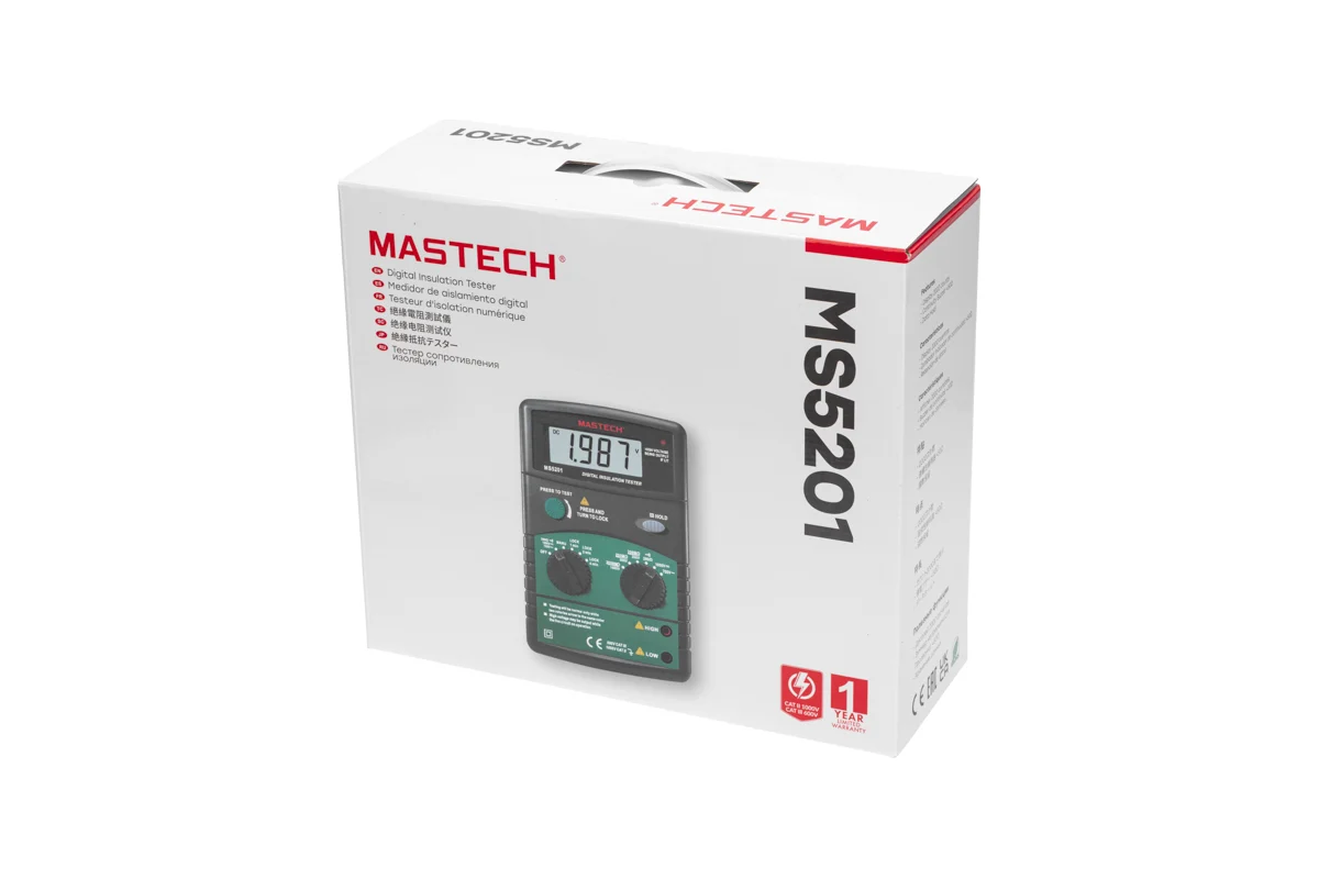 Измеритель сопротивления изоляции MS5201 Mastech 13-1346