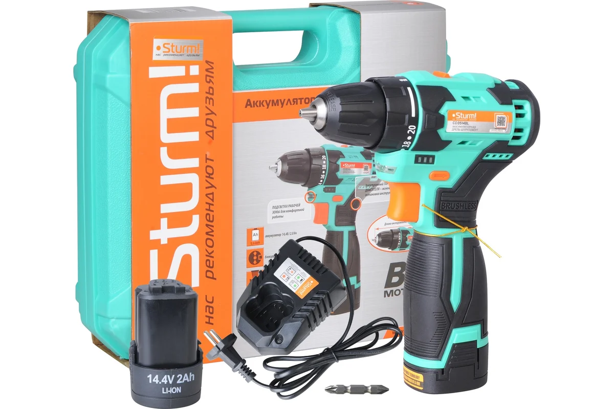 Аккумуляторный шуруповерт Sturm CD3514BL