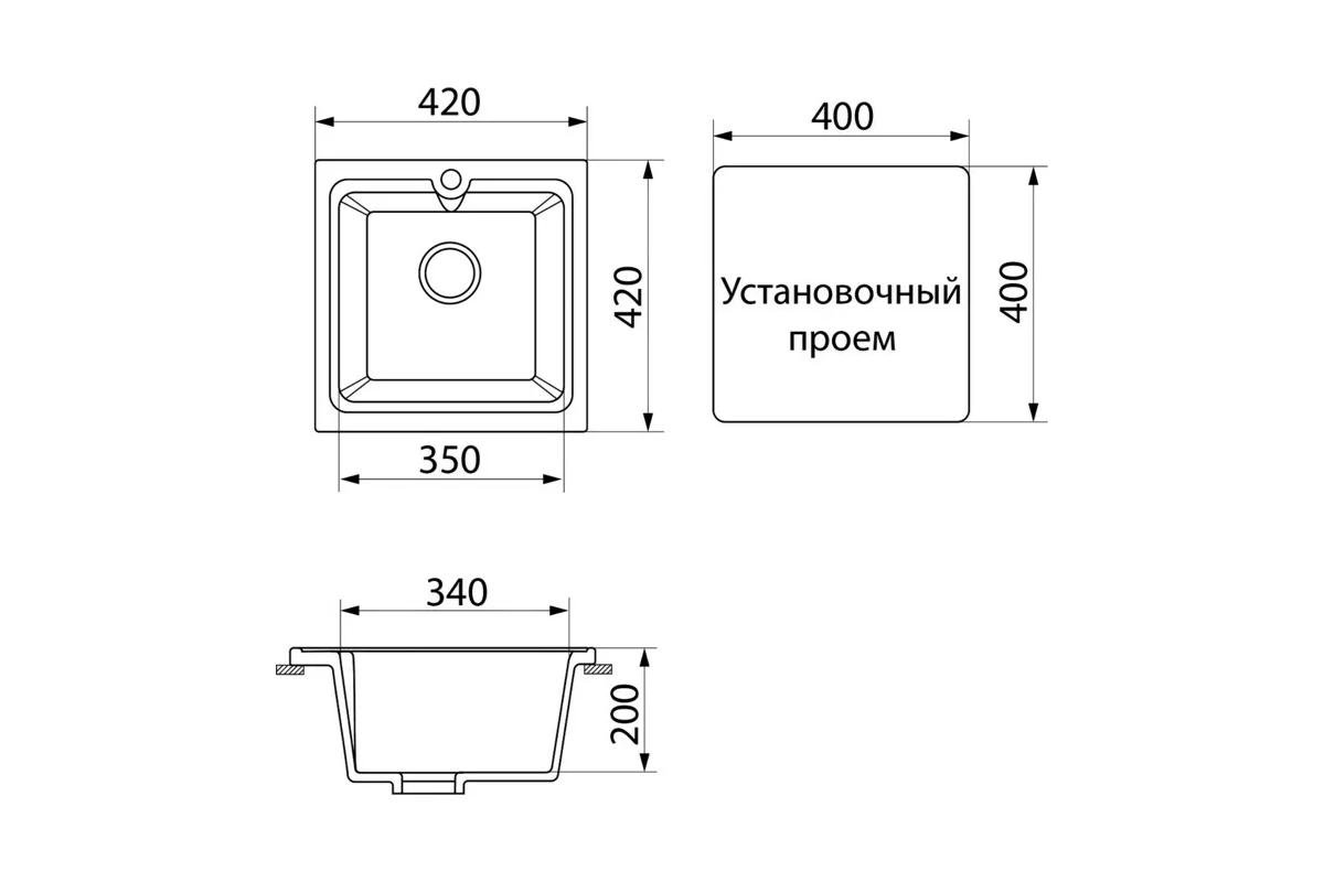 Кухонная мойка GreenStone антрацит GRS-42-343