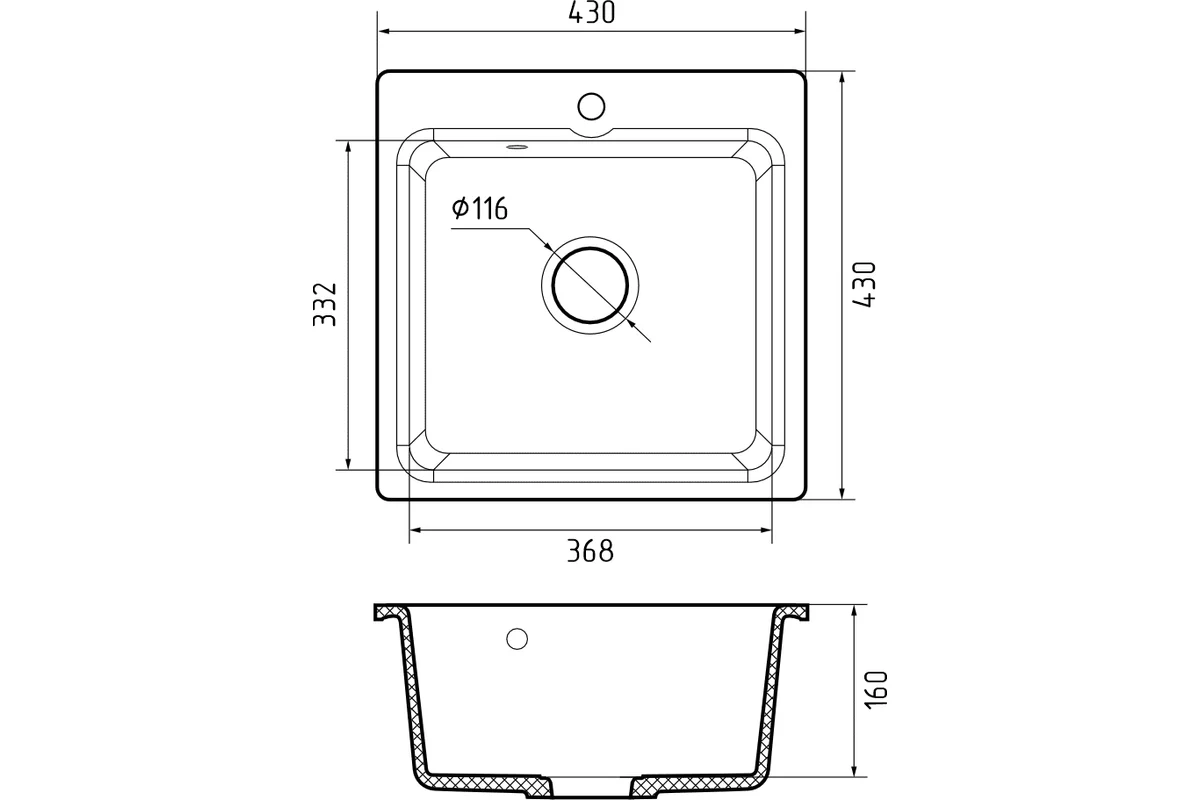 Кухонная мойка Reflection Reflexion Base, бежевый RX0743BE