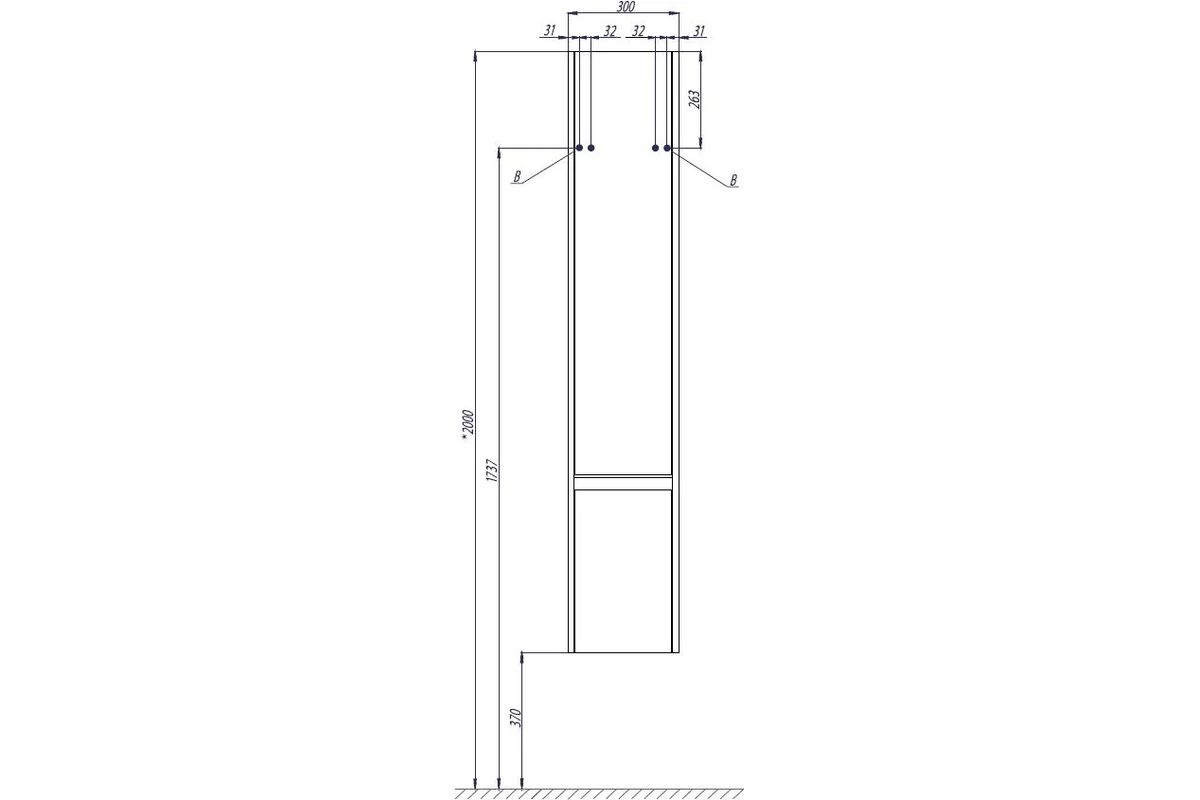 Шкаф-колонна AQUATON Капри лев 00051747 1A230503KP01L
