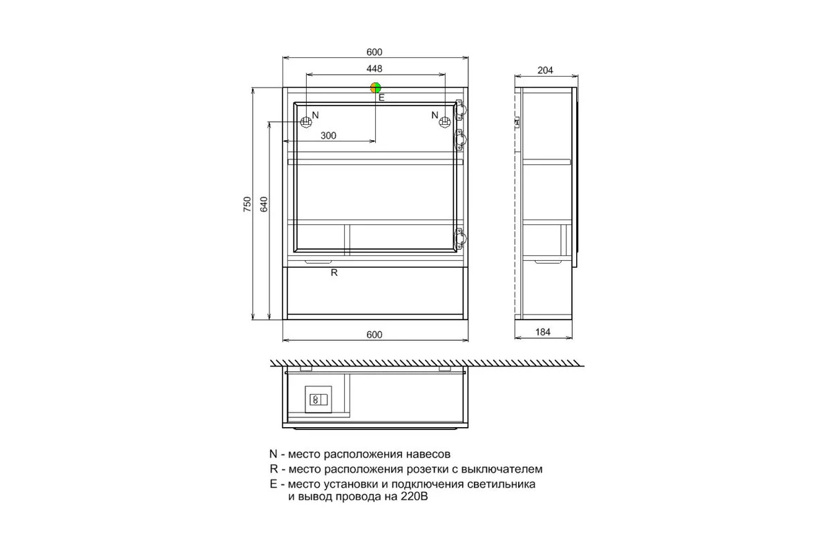Шкаф-зеркало IDDIS Sena 60 см SEN6000i99