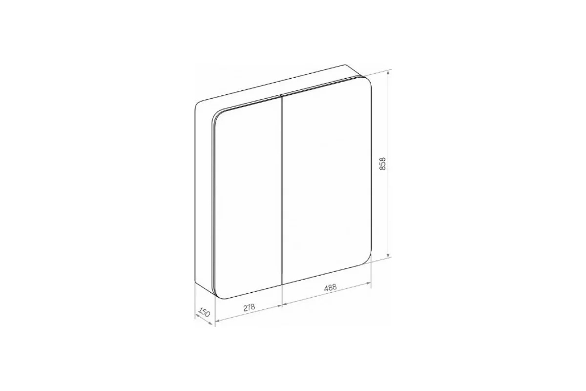 Зеркало-шкаф Reflection Black led 760x850 RF2002BL
