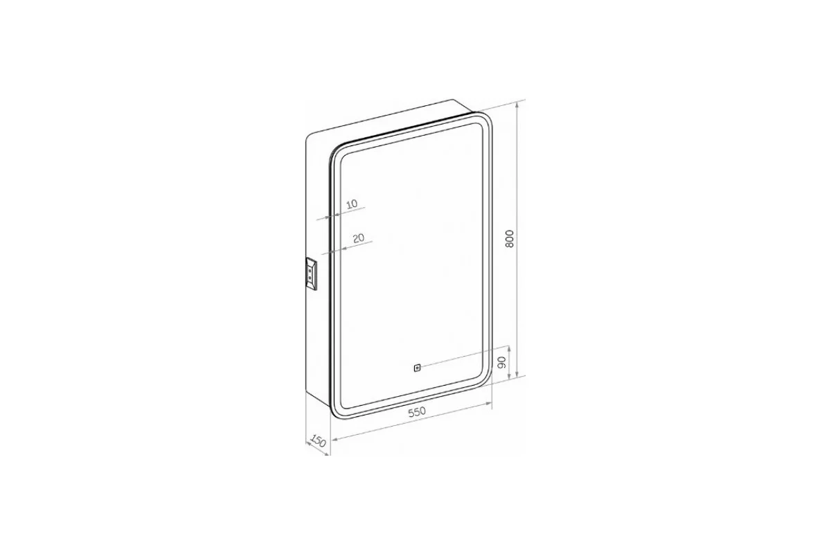 Зеркало-шкаф Reflection Circle led 550x800 RF2106SR