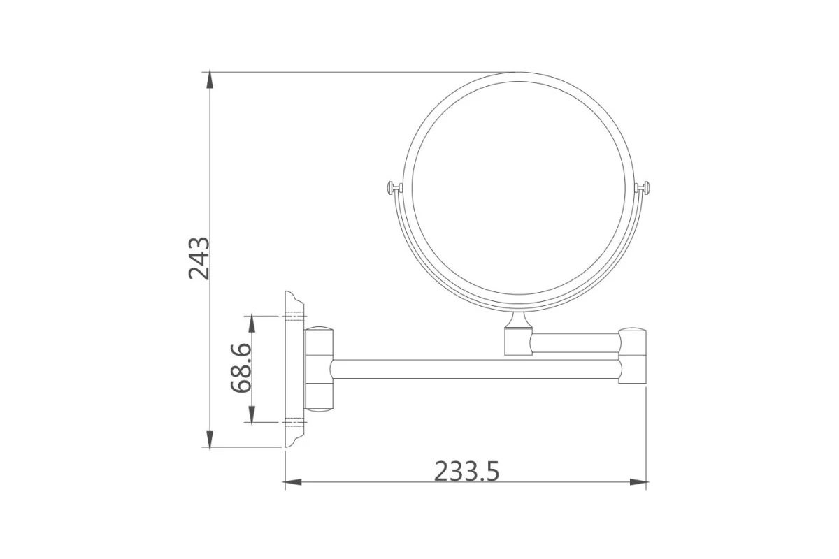 Зеркало косметическое увеличительное HAIBA HB6108