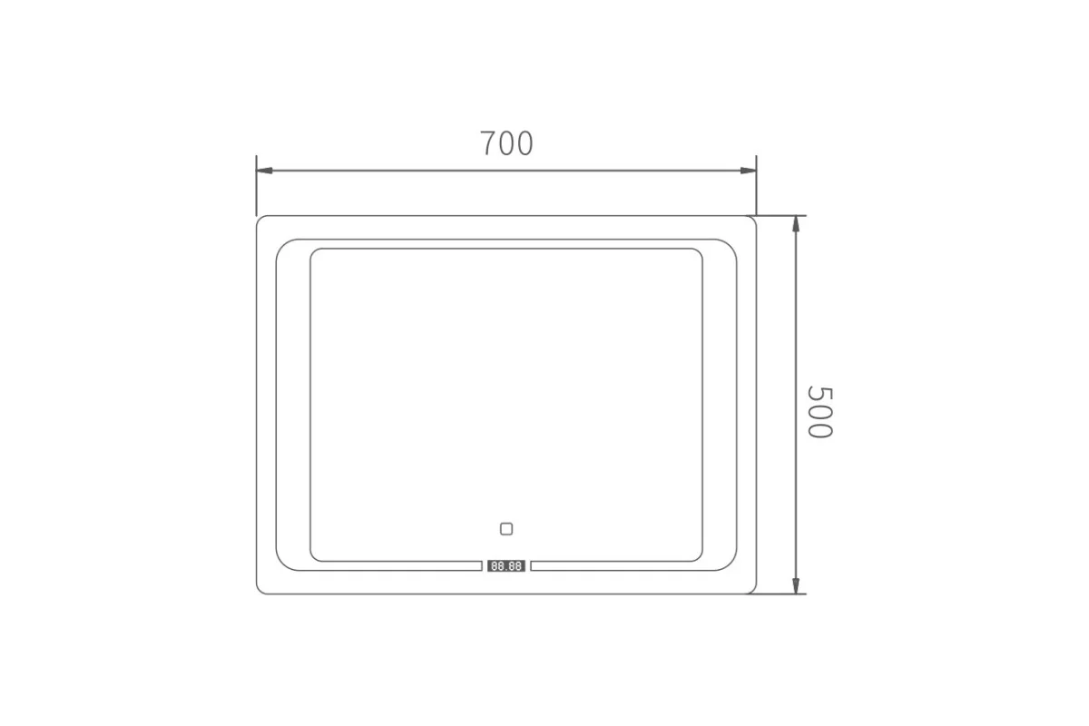 Зеркало с LED подсветкой HAIBA 70x50 HB664