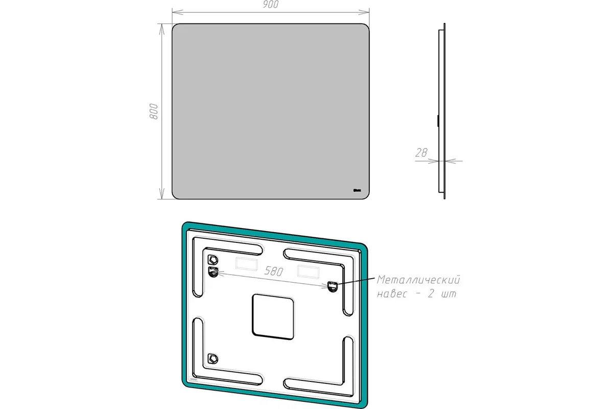 Зеркало Lemark ECOSMO 90x80 см LM90Z-Ecos