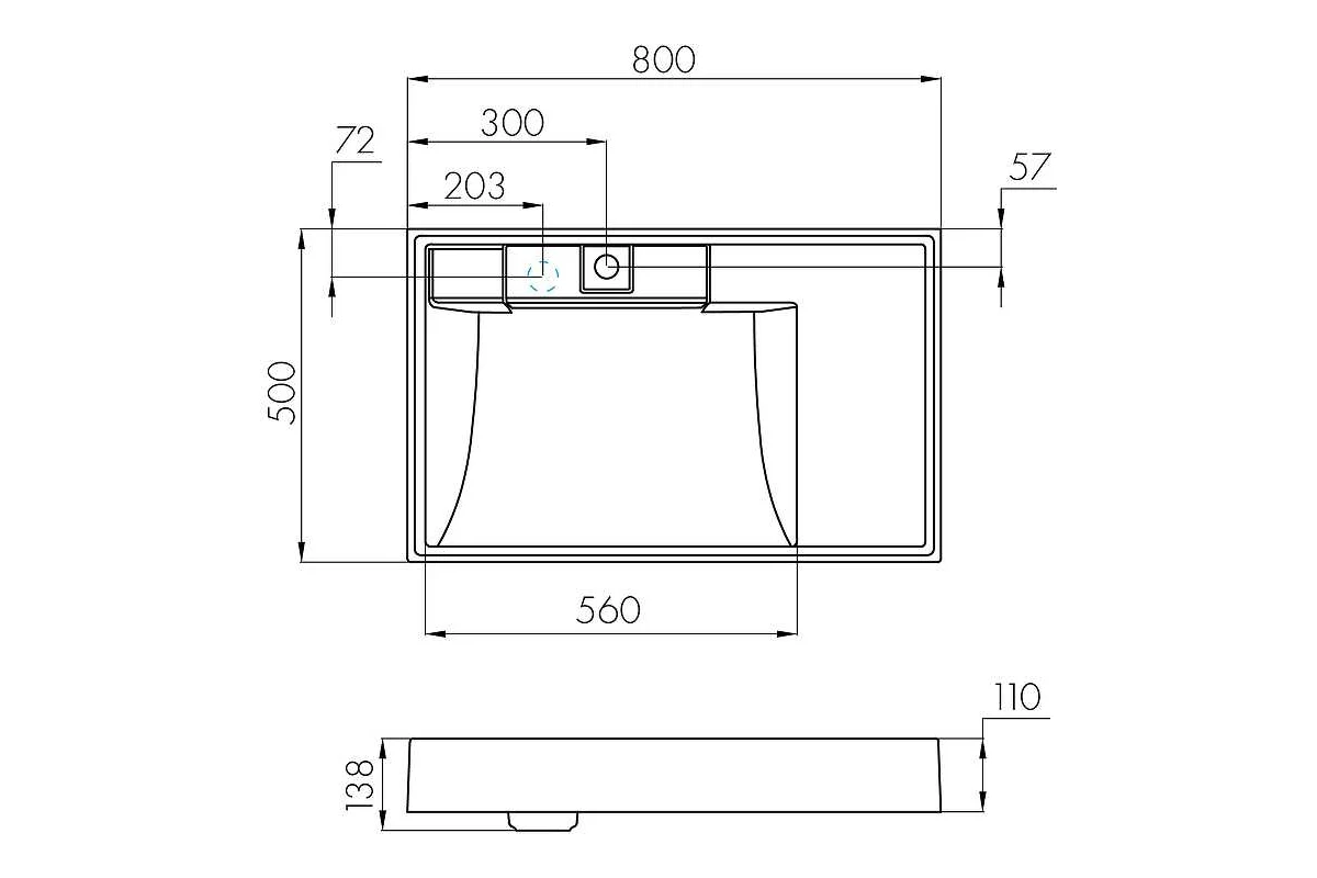 Рейн AQUATON 80 Раковина Графит 00084502 1A72113KRW210