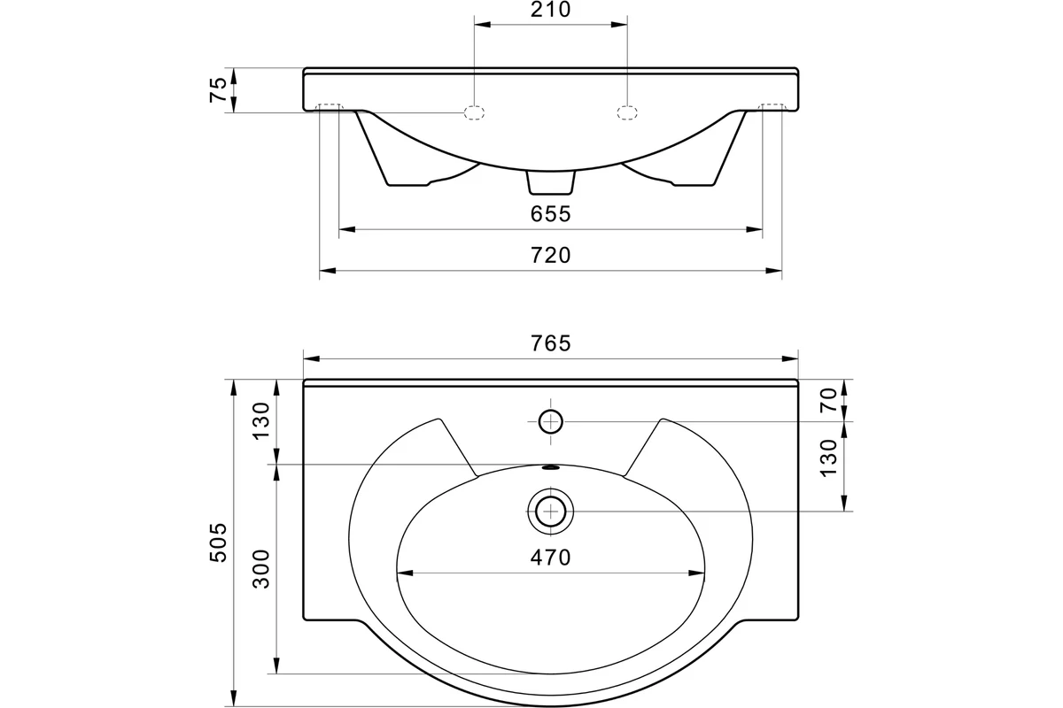 Мебельный умывальник Santek Байкал-75 1WH110259 421465