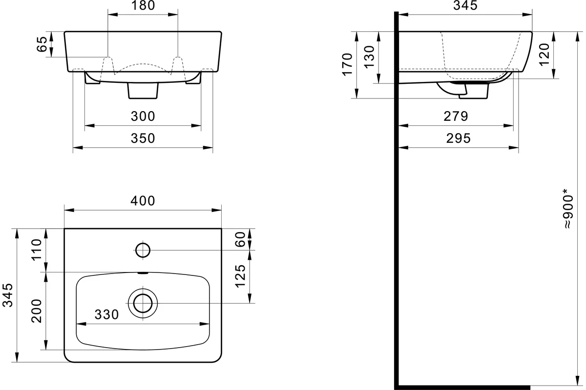 Умывальник Santek Нео-40 1WH302183 00039331