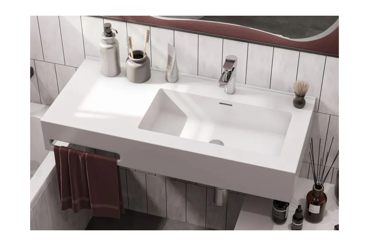 Раковина AQUATON Квадро Про 80 правая 1A734331QA01R