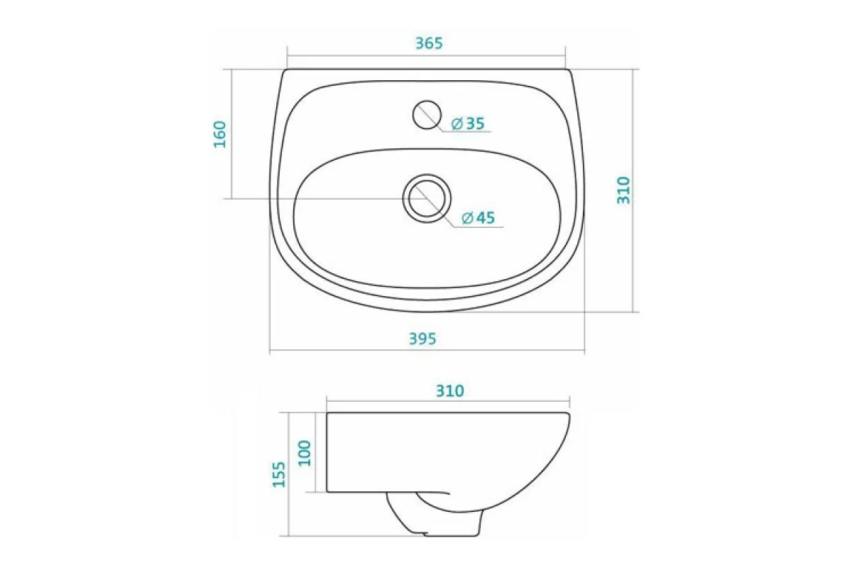Миниумывальник Santek Анимо 40х27 1WH110490 409904