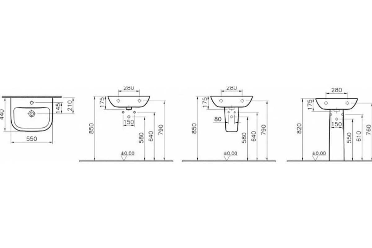 Раковина Vitra S20 55 см 5502B003-0001