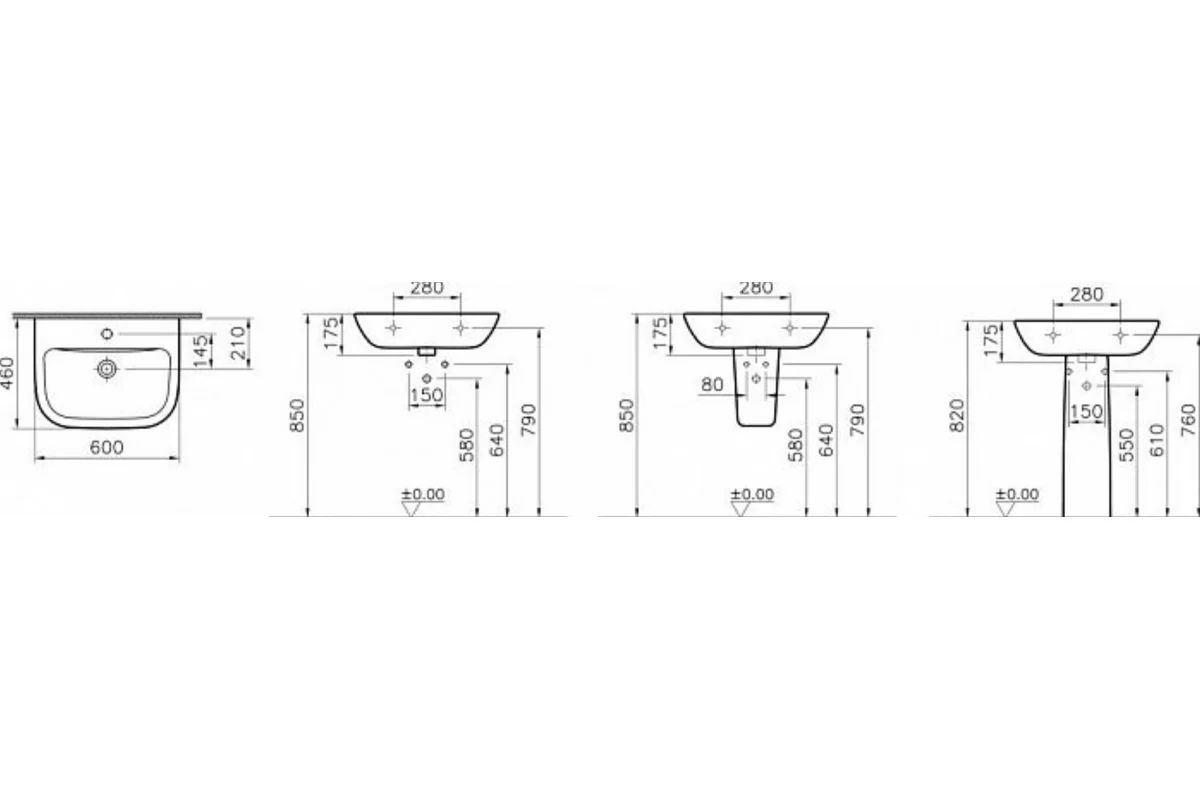 Раковина Vitra S20 60 см 5503B003-0001