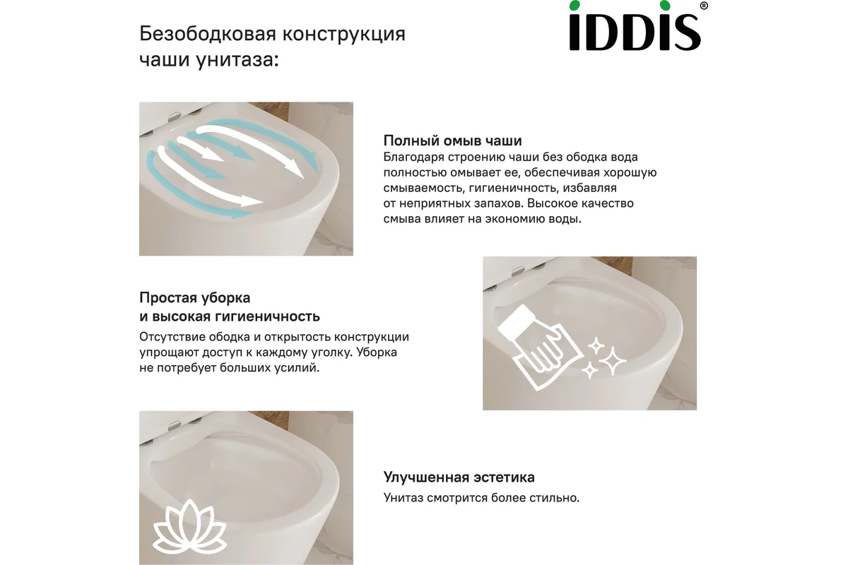 Безободковый унитаз-компакт IDDIS Drum DRU2DSEi24