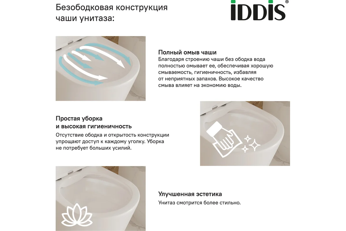 Унитаз-компакт IDDIS Calipso Rimless безободковый CALRDSEi24