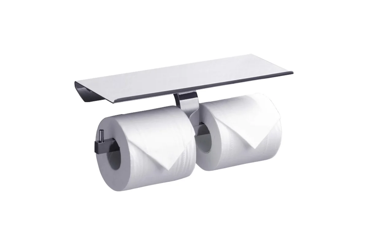 Двойной бумагодержатель с полкой RUSH Edge ED77142B