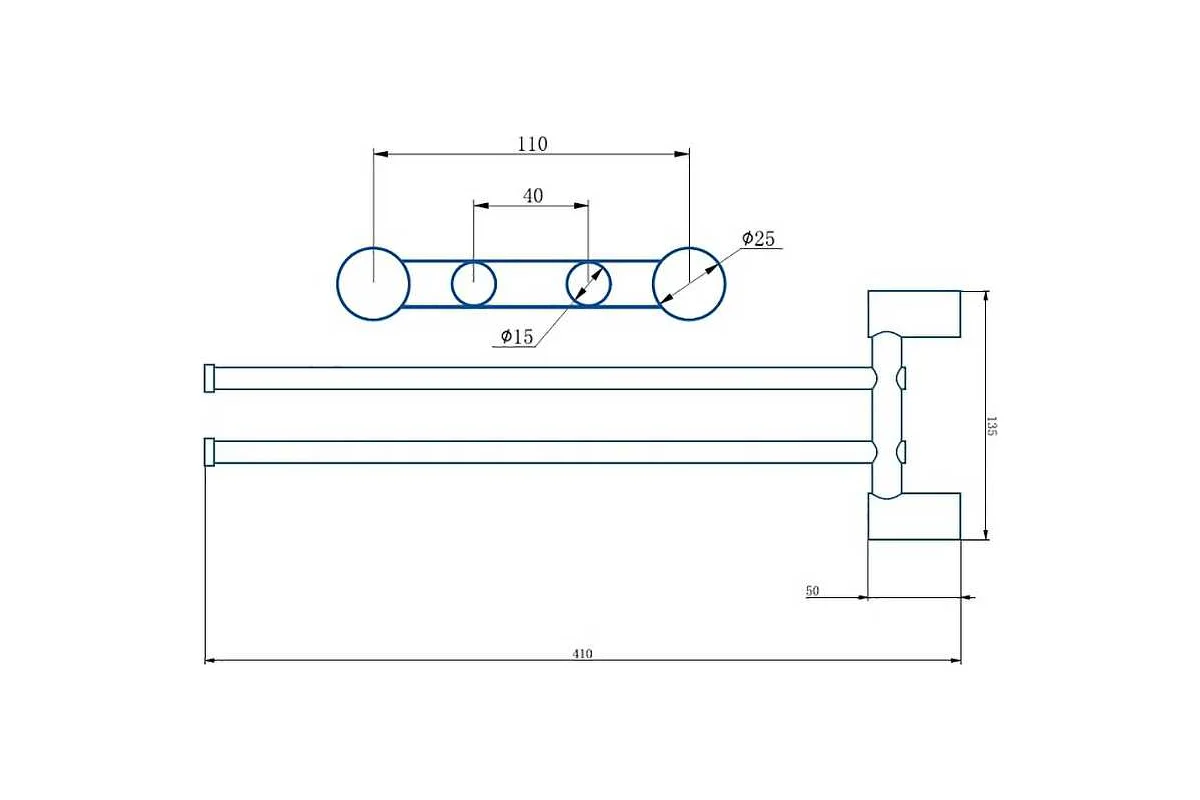 Полотенцедержатель HAIBA черный HB8412-7