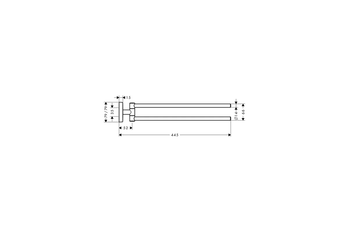 Двойной полотенцедержатель HANSGROHE 41512000 PuraVida 00000008480