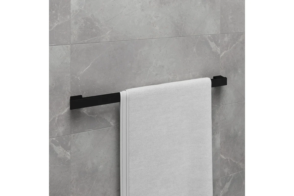 Полотенцедержатель Lemark SMOOTH LINE одинарный, чёрный 9782023