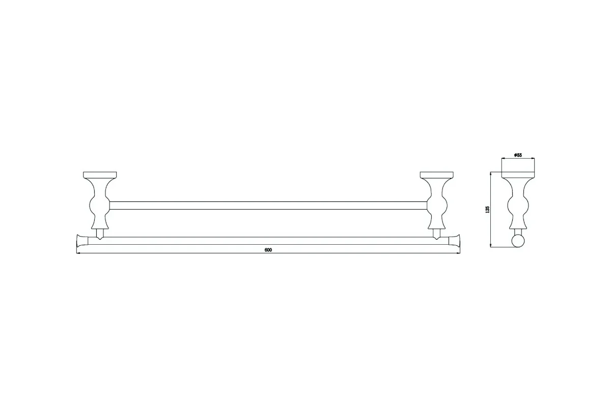Двойной полотенцедержатель RUSH 60 см. Crete CR35532
