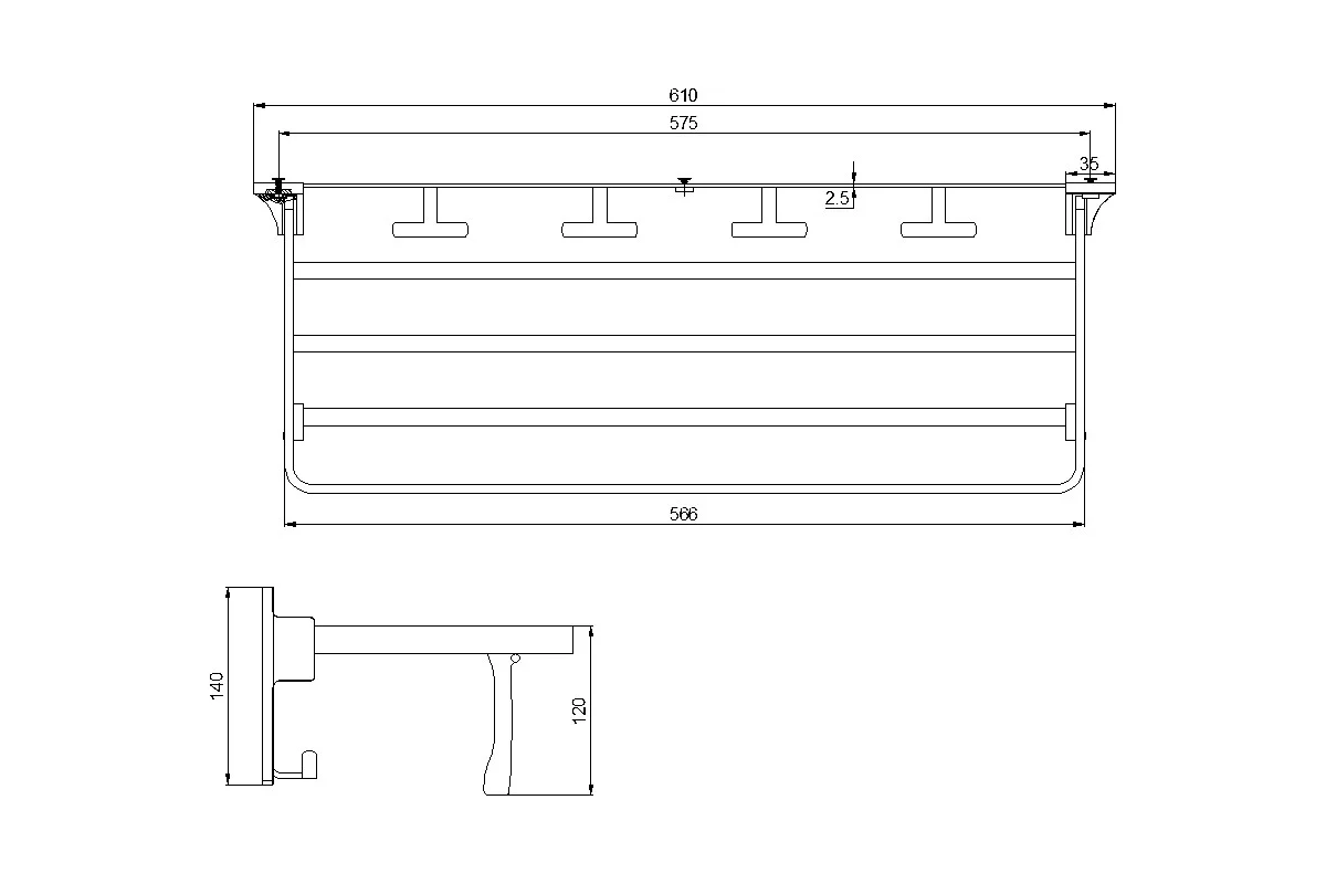 Полка для полотенец RUSH Edge ED77622