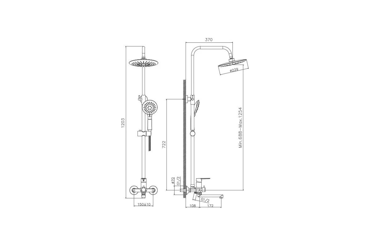 Смеситель для ванны Haiba HB24557-8