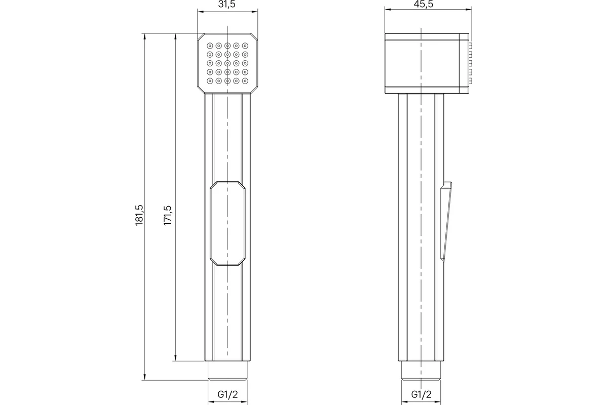 Гигиеническая лейка IDDIS Axes черная, матовая AXE1F1Bi20
