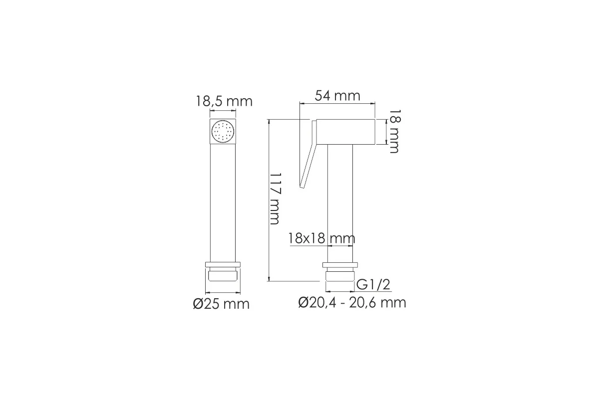 Гигиеническая лейка с фиксатором WasserKRAFT A213