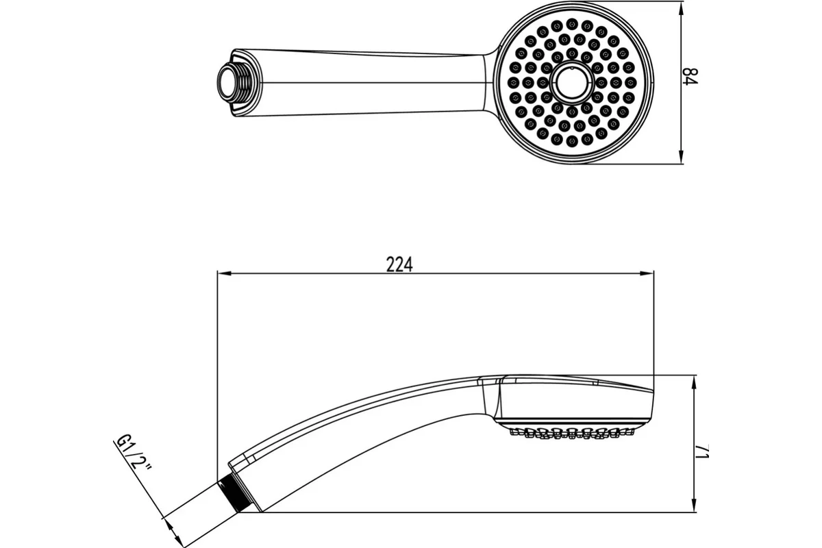 Душевая лейка Lemark 1-функциональная LM8010C