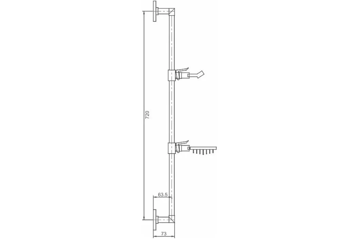 Душевая штанга Haiba хром HB8008 00304863