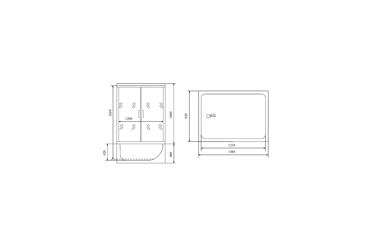 Душевая кабина TIMO Lux 14882220 TL-1505