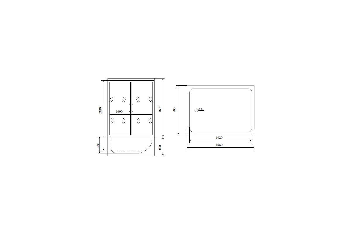 Душевая кабина TIMO Lux 16790220 TL-1506