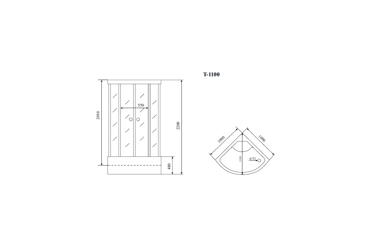 Душевая кабина TIMO Standart 100х100х220 T-1100P