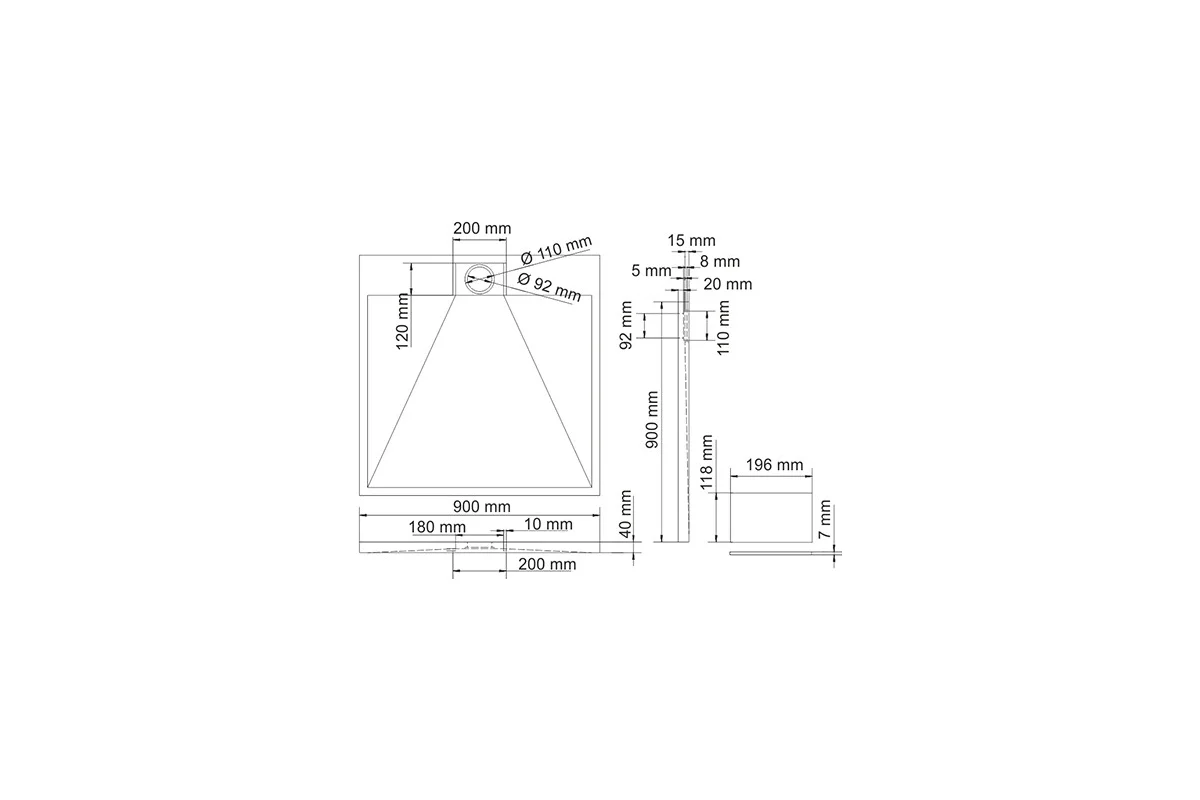 Душевой поддон WasserKraft Alme 15T03