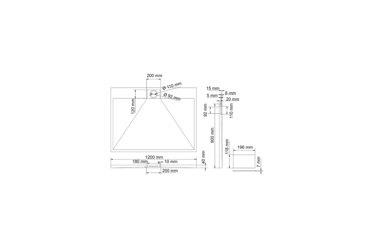 Душевой поддон WasserKraft Alme 15T07