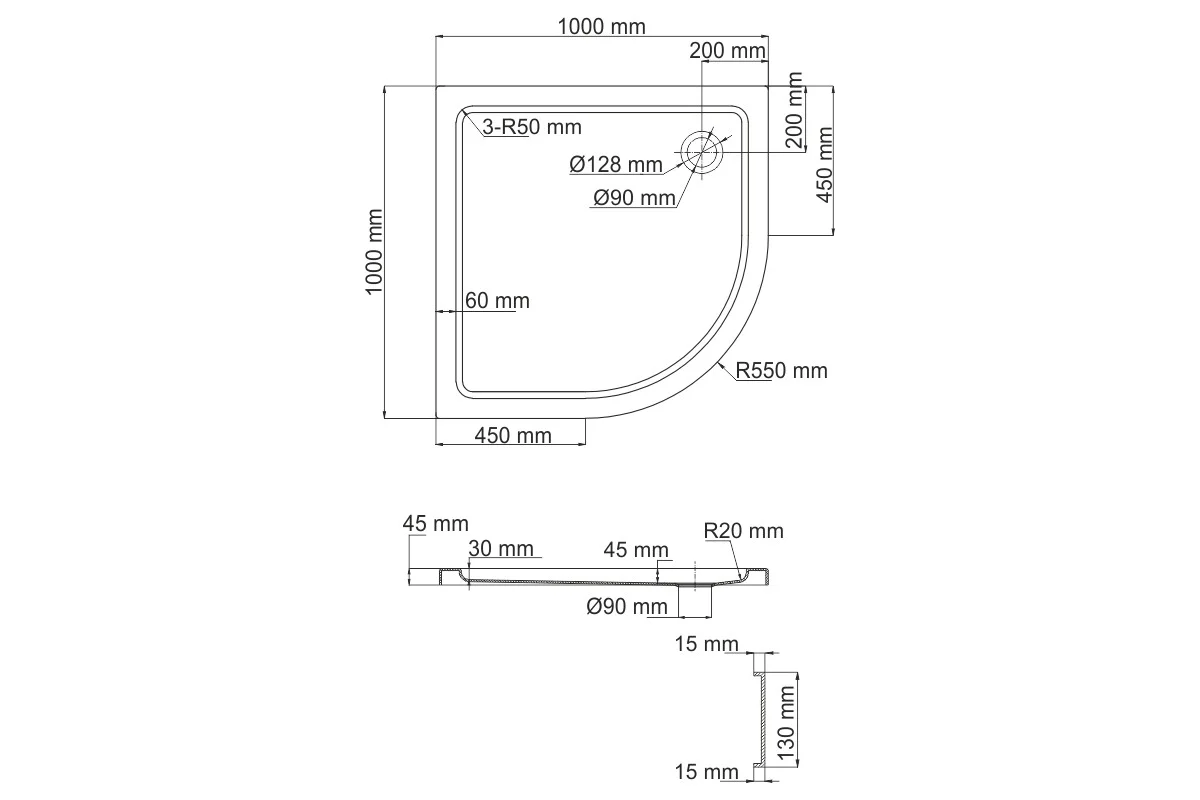 Душевой поддон WasserKraft Изен (Isen) 26T23