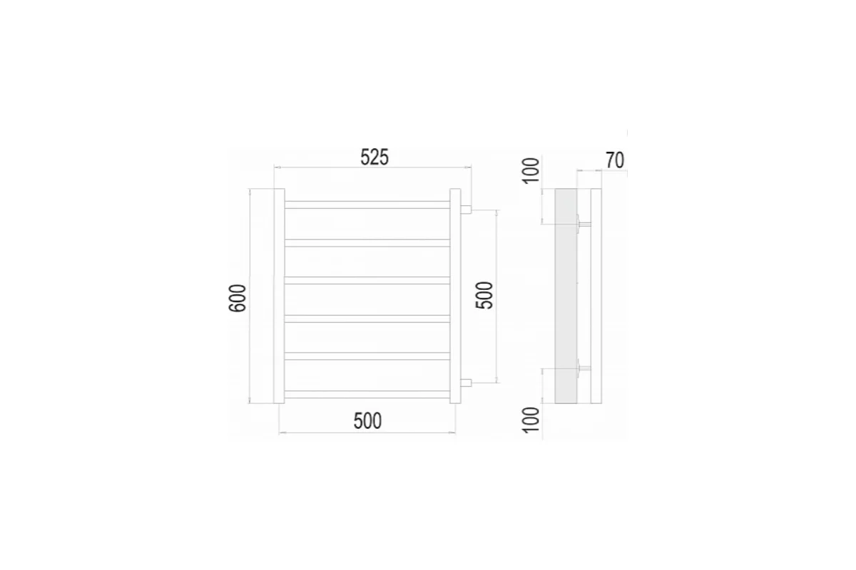 Полотенцесушитель Terminus Вега П6 500x600 бп500 4670078530004