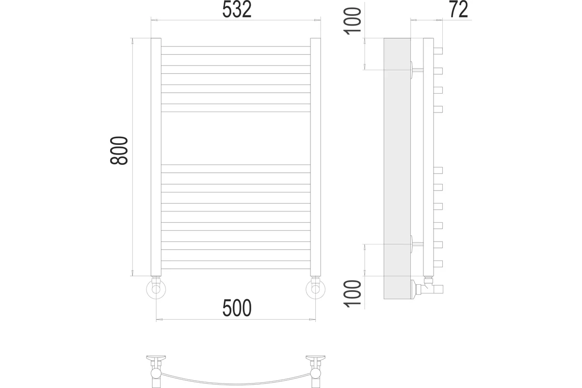 Полотенцесушитель водяной Terminus & Авиэль П10 500x800 4670078529015