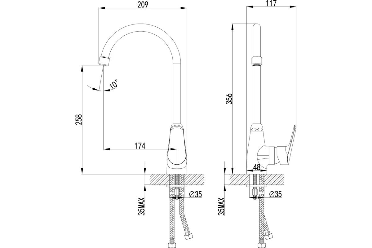 Смеситель для кухни Lemark Partner LM6555C
