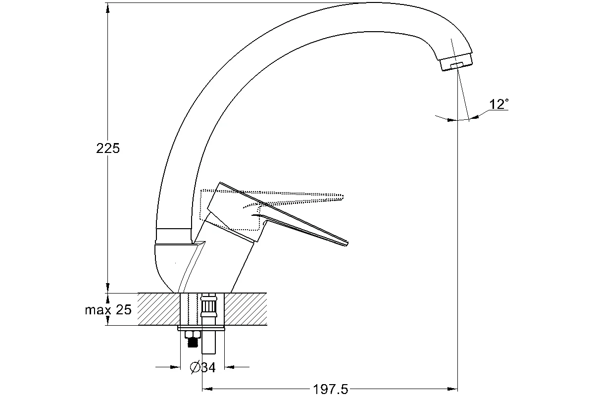 Смеситель для кухни Solone SUP4-A045