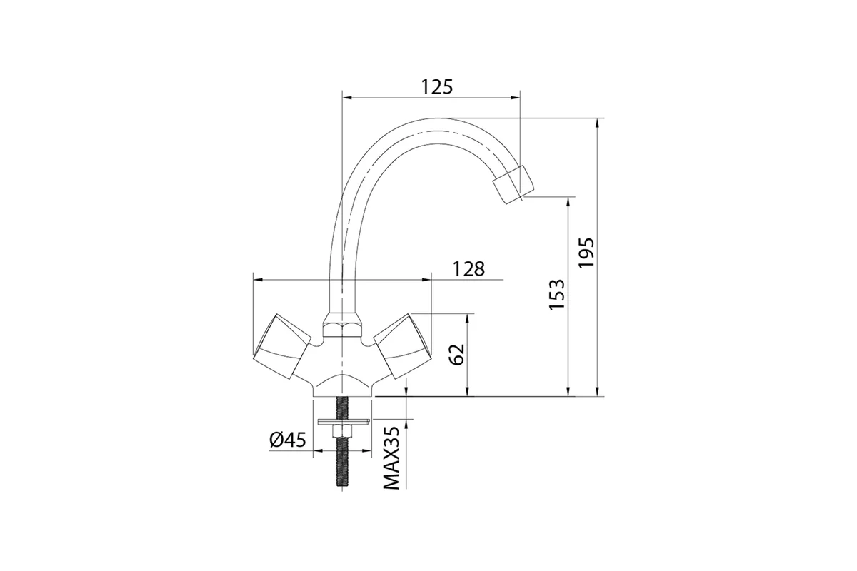 Смеситель для умывальника Milardo Tring TRISB00M01