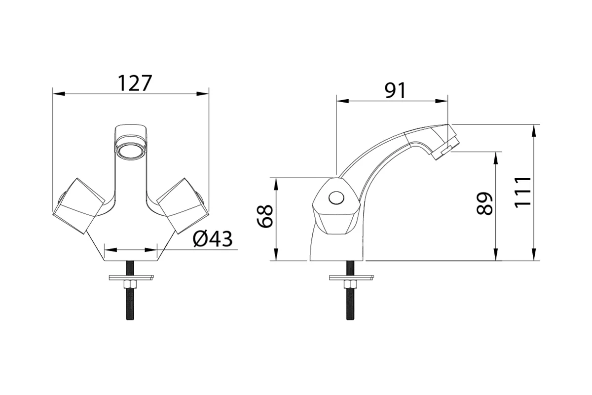 Смеситель для умывальника Milardo Tring TRISB01M01