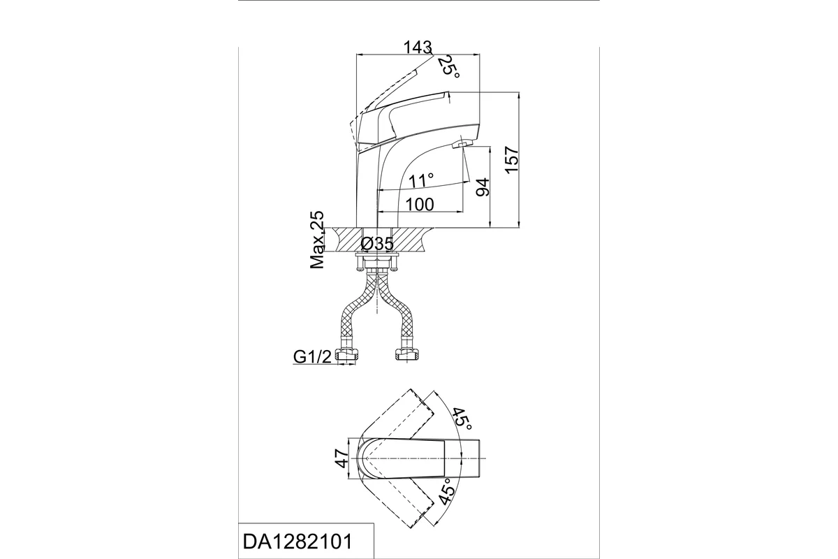 Смеситель для раковины D&K DA1282101